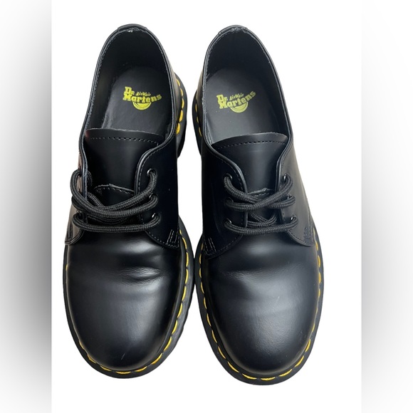 Dr. Martens BEX Womens Sz 8 Smooth Leather Black Oxford Clogs Platform Shoes - Picture 12 of 13